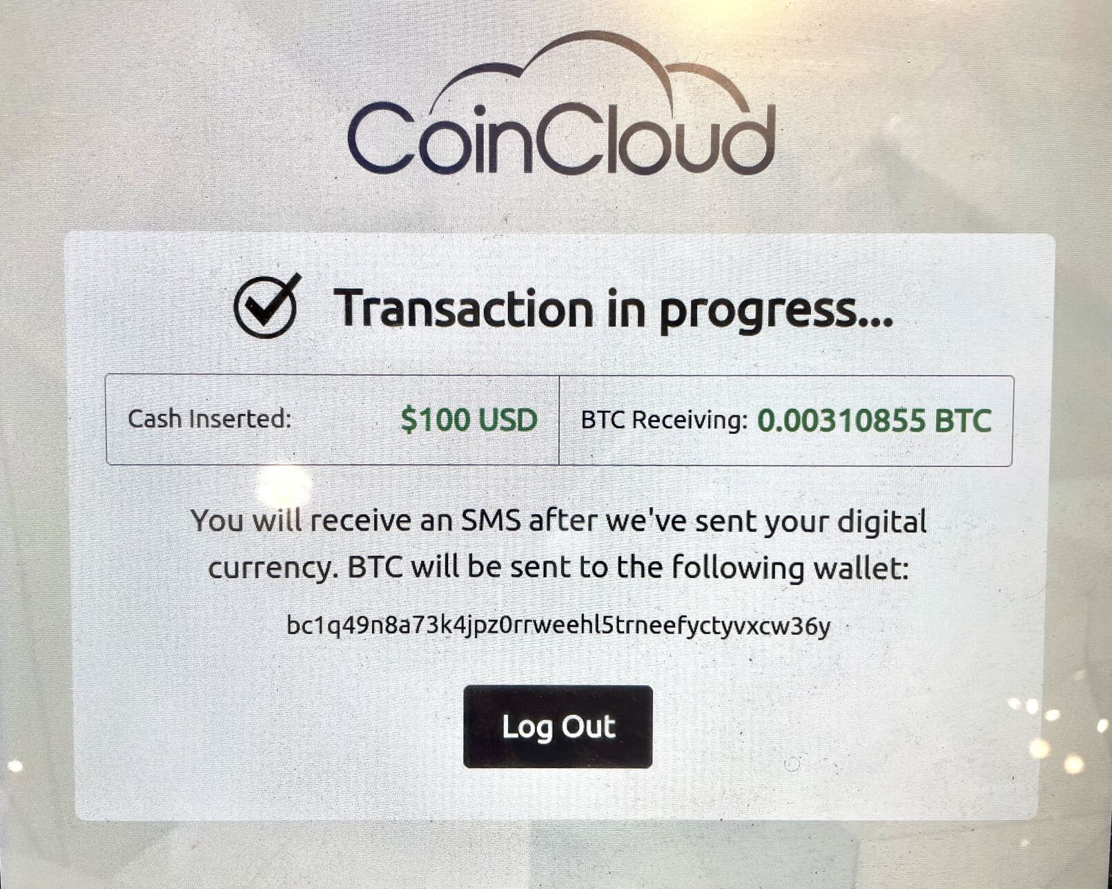 Coin Cloud cryptocurrency machine at Robért Fresh Market in New Orleans